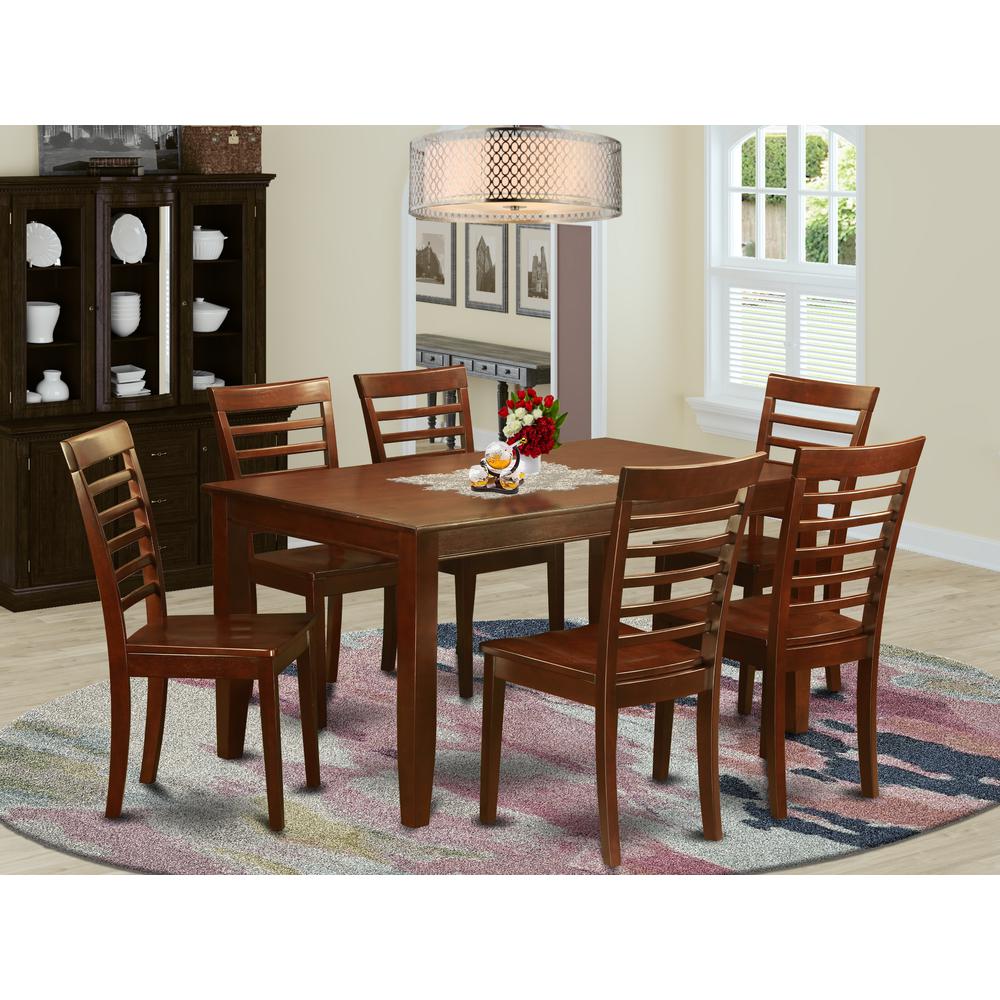 7 PC Dining set-Dining Table with 6 Dining Chairs