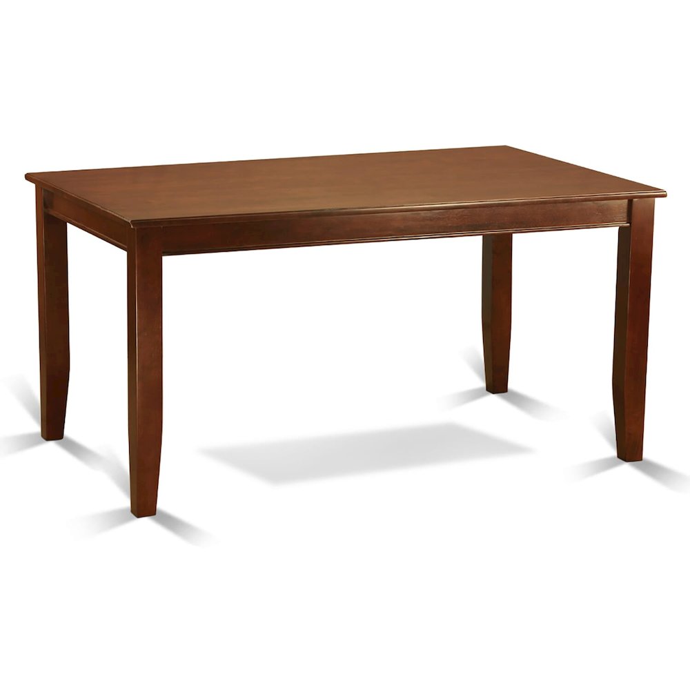 East West Furniture DUFO5-MAH-46 5-Piece Dinette Set Includes 1 Kitchen Dining Table and 4 Brown Linen Fabric Dining Chair with Button Tufted Back - Mahogany Finish