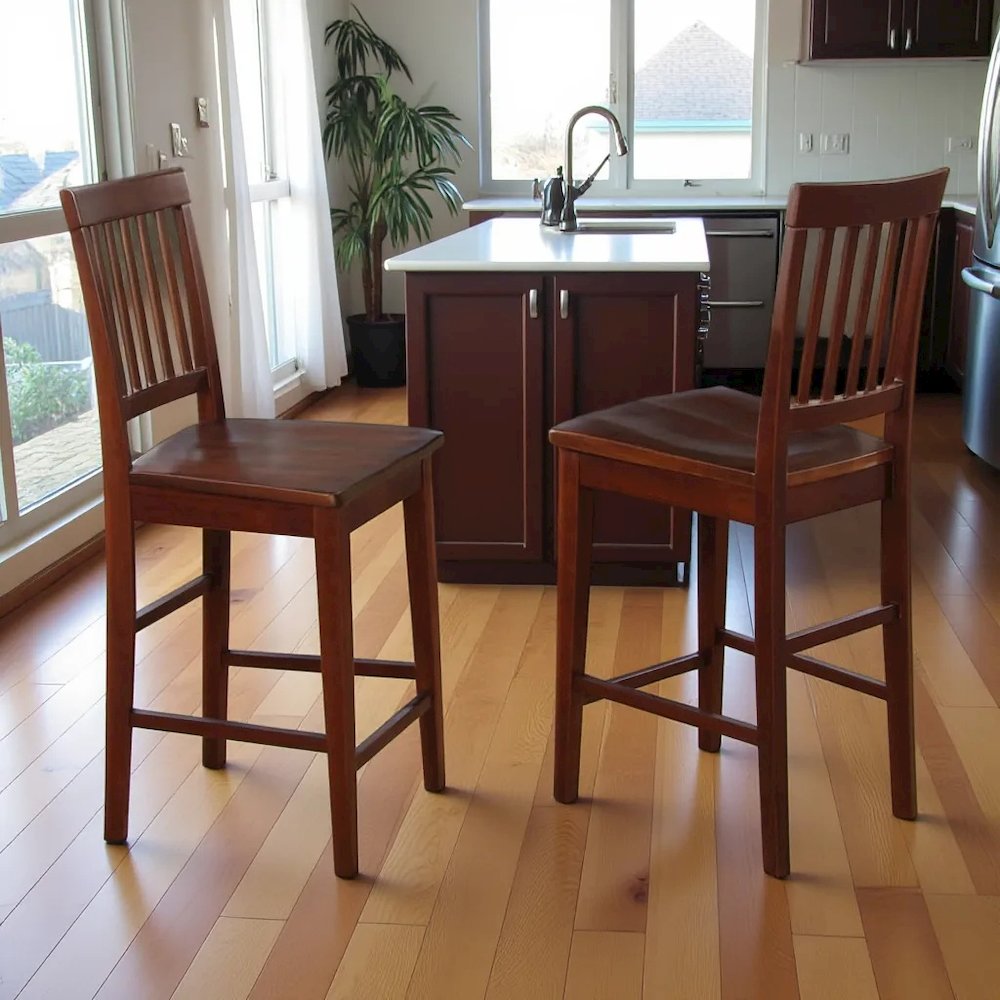 Solid Wood 3 Piece High Top Table Set with Two Counter Height Chairs