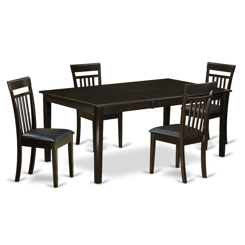 5 Pc Dining room set-Table with Leaf and 4 Dinette Chairs.
