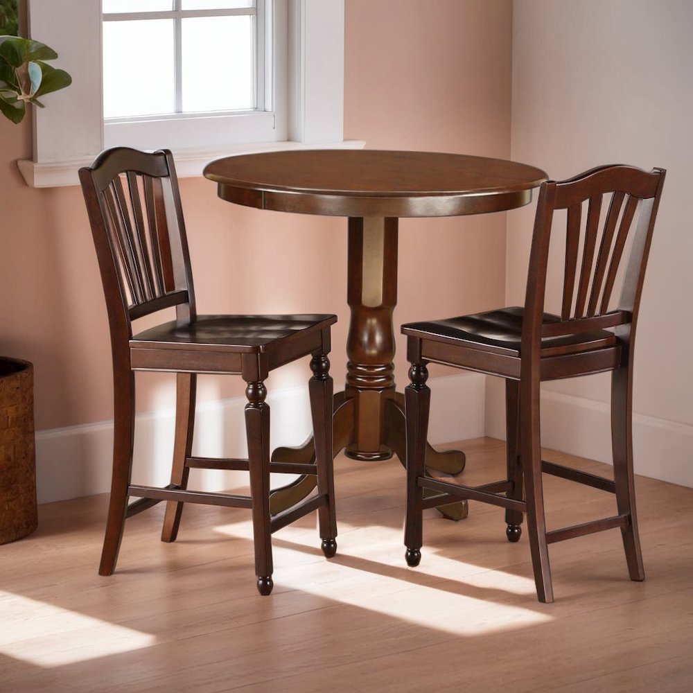 Elegant Square Solid Wood Dining Table for Small Spaces in Brown Finish