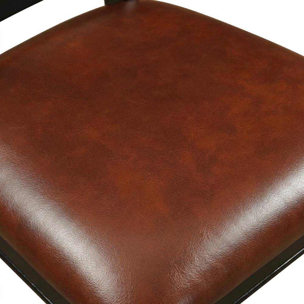 Solid Wood Napoleon-Style Faux Leather Upholstered Dining Chair, Set of 2
