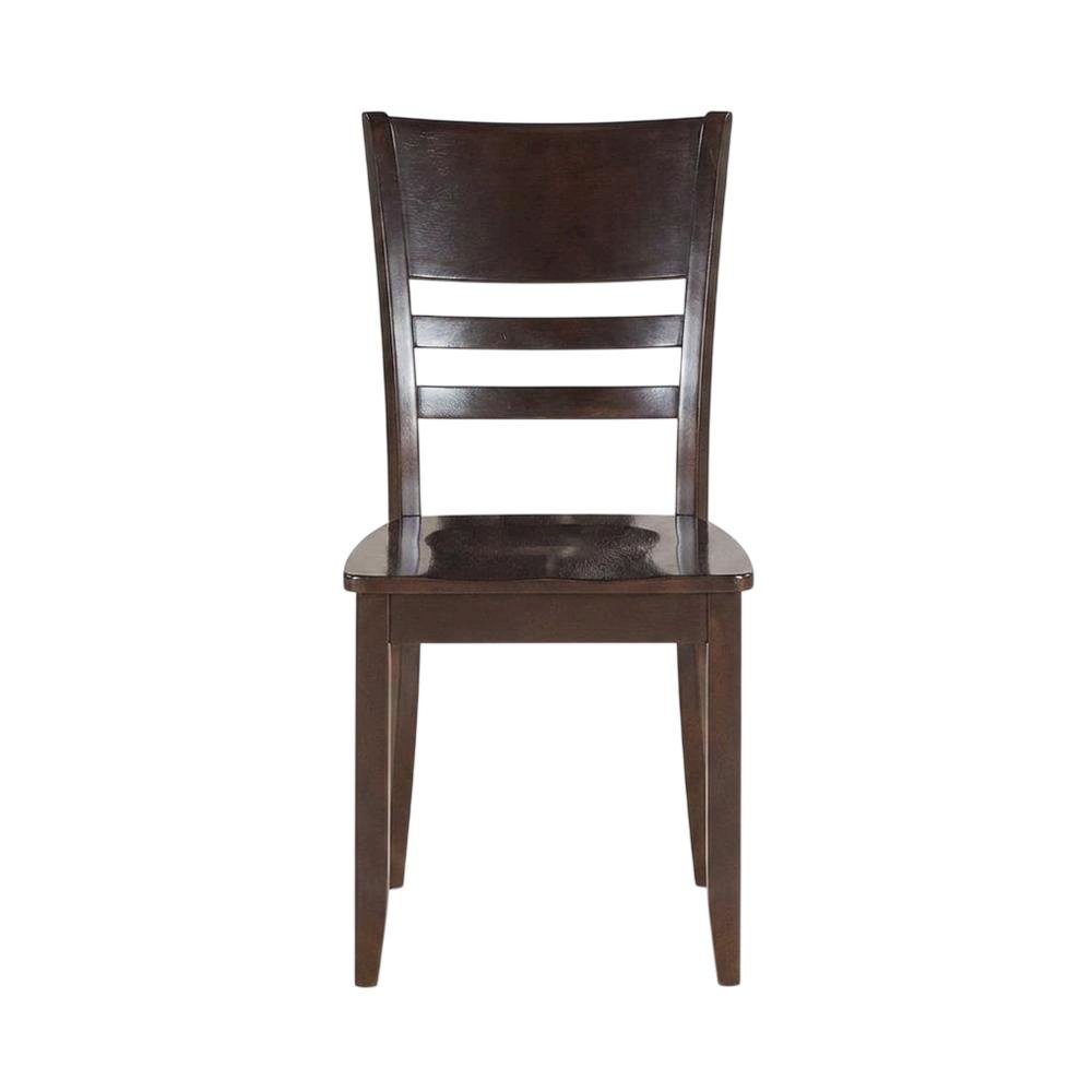 Solid Wood Dining Chair, Traditional Kitchen Chair, Cappuccino, Set of 2