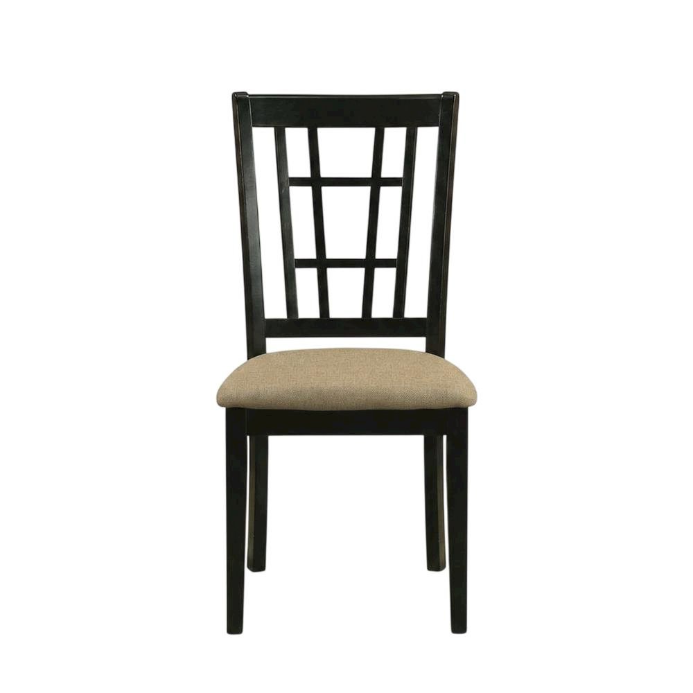 Linen Upholstered Solid Wood Dining Chair with Padded Seat for Dining Room, Set of 2