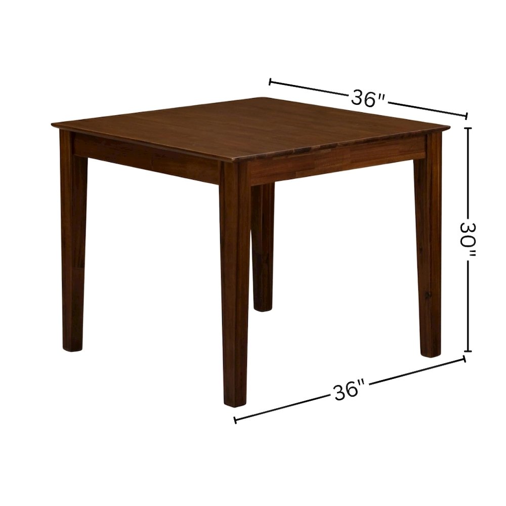 Small Square Wood Kitchen Table, Natural Finish, Dining Nook Furniture