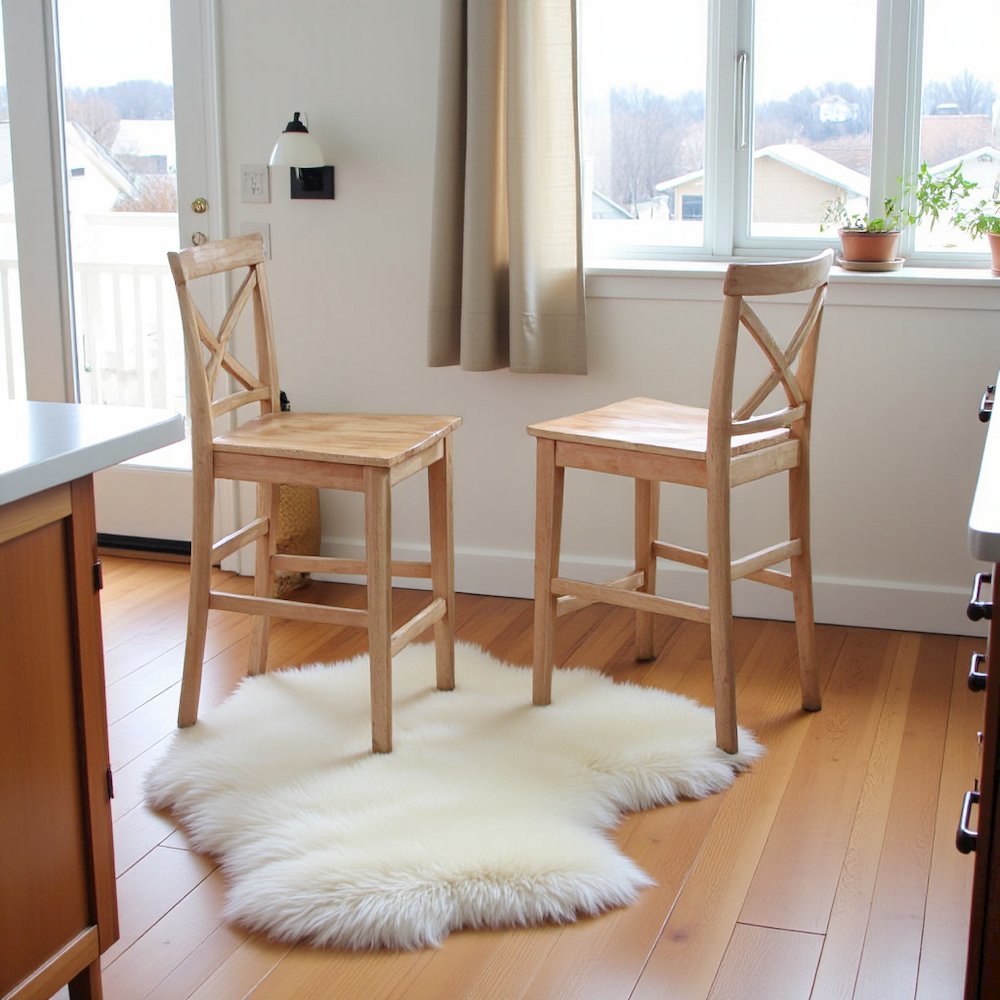 Elegant Wooden Bar Stools – Counter Height Chairs with Back, Set of 2