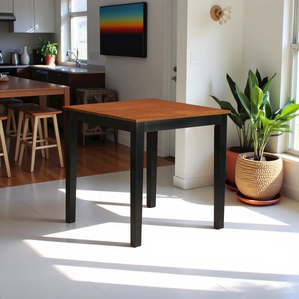 Solid Wood Square Pub Table, Traditional Counter Height Bar Table
