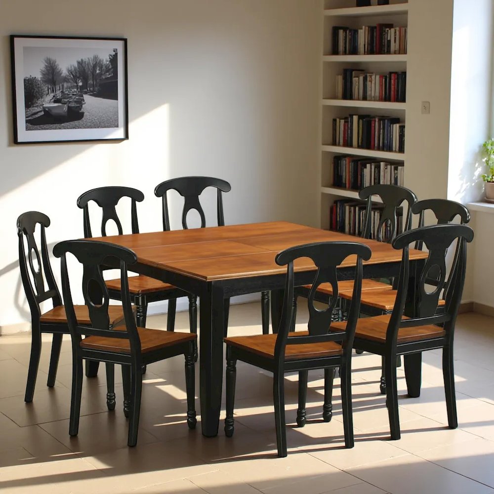 Elegant 9-Piece Dining Table Set for 8 with Solid Wood Construction