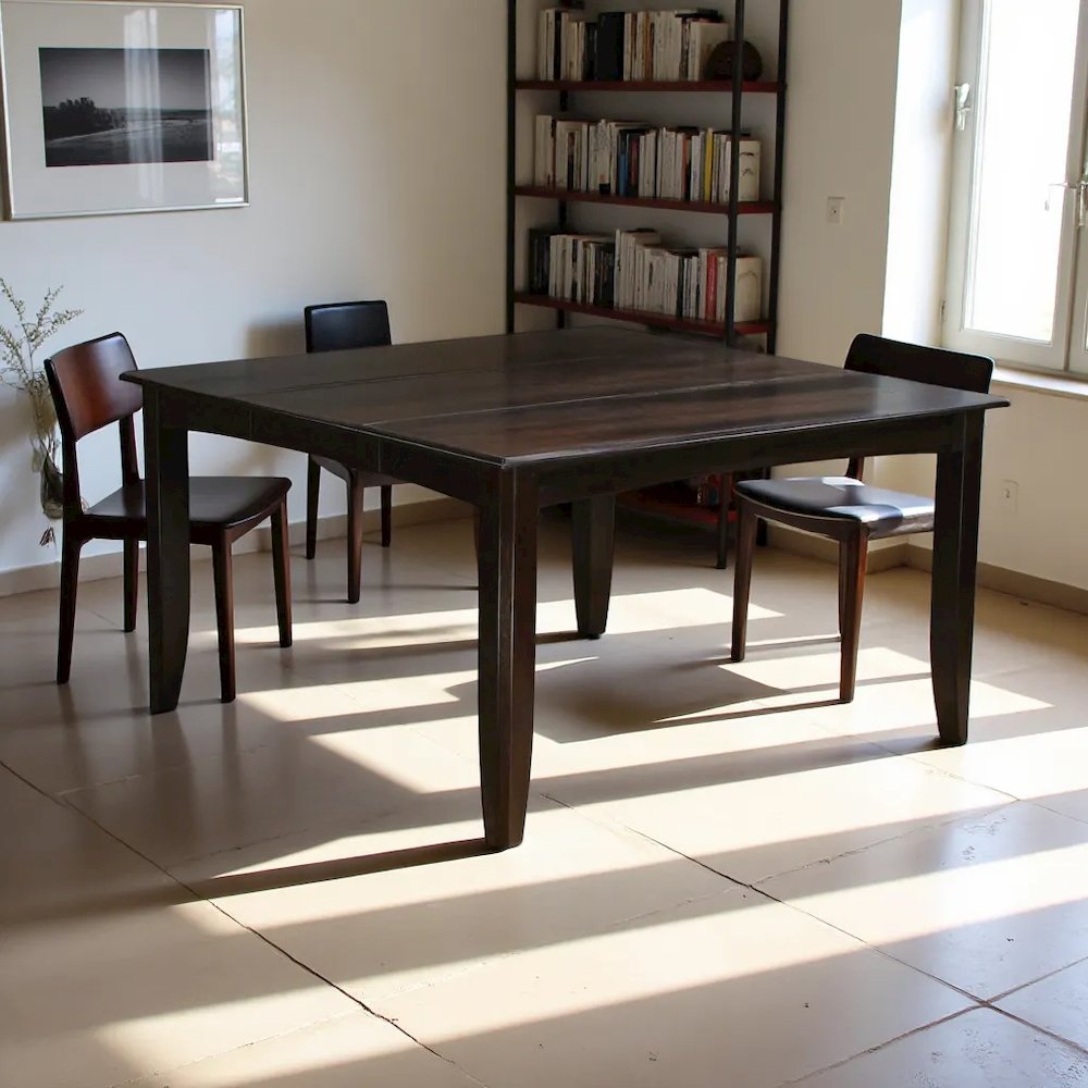 Elegant Expandable Dining Table – Solid Wood Round Dining Table for 6