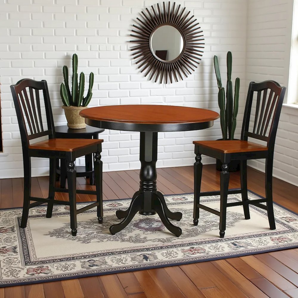 Elegant High Top Table and Chairs – 3 Piece Dining Table Set