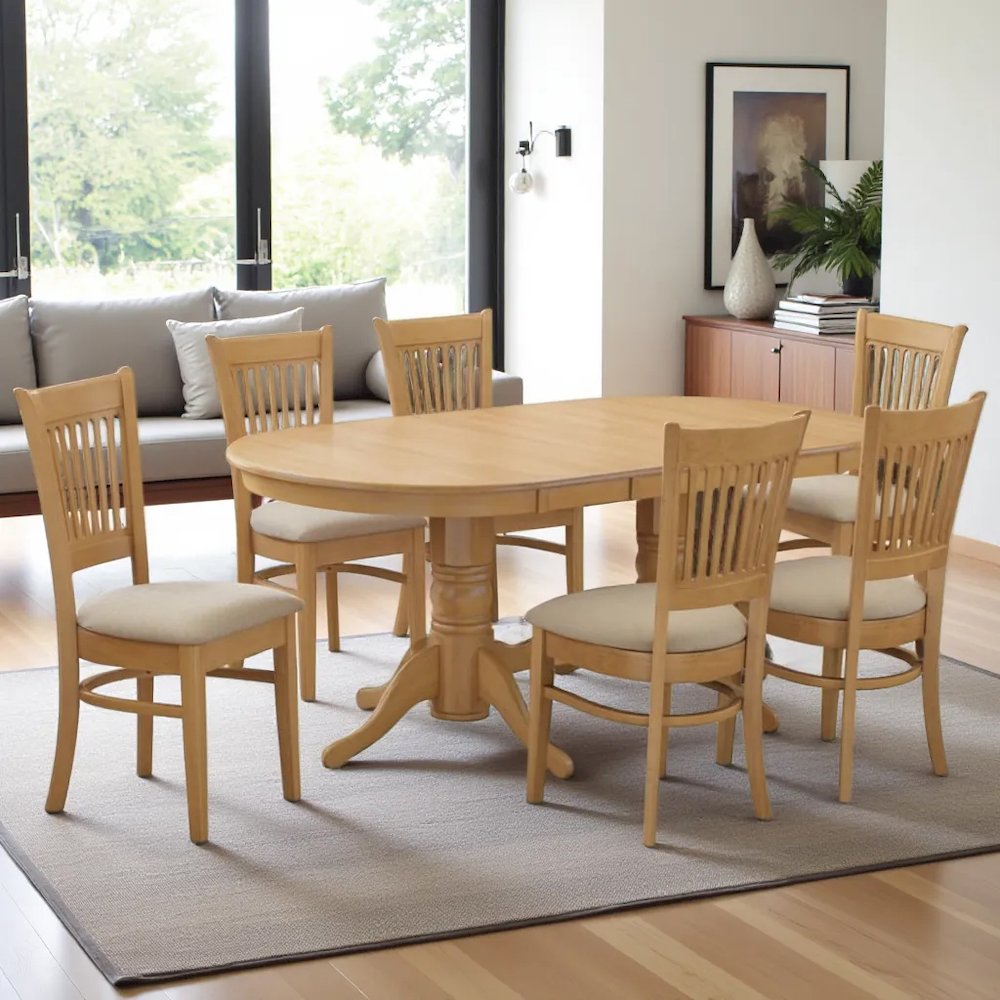 Elegant 7-Piece Kitchen Table and Chairs Set with Expandable Leaf