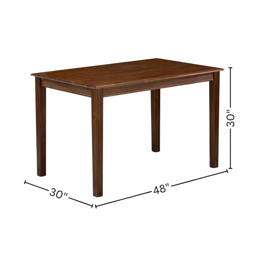 Walnut Rectangular Wood Dining Table, Modern 4-Leg Design, Kitchen Furniture