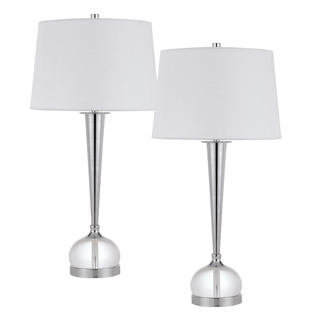150W 3 way Wellesley crystal table lamp with hardback fabric shade. Priced and sold as pairs