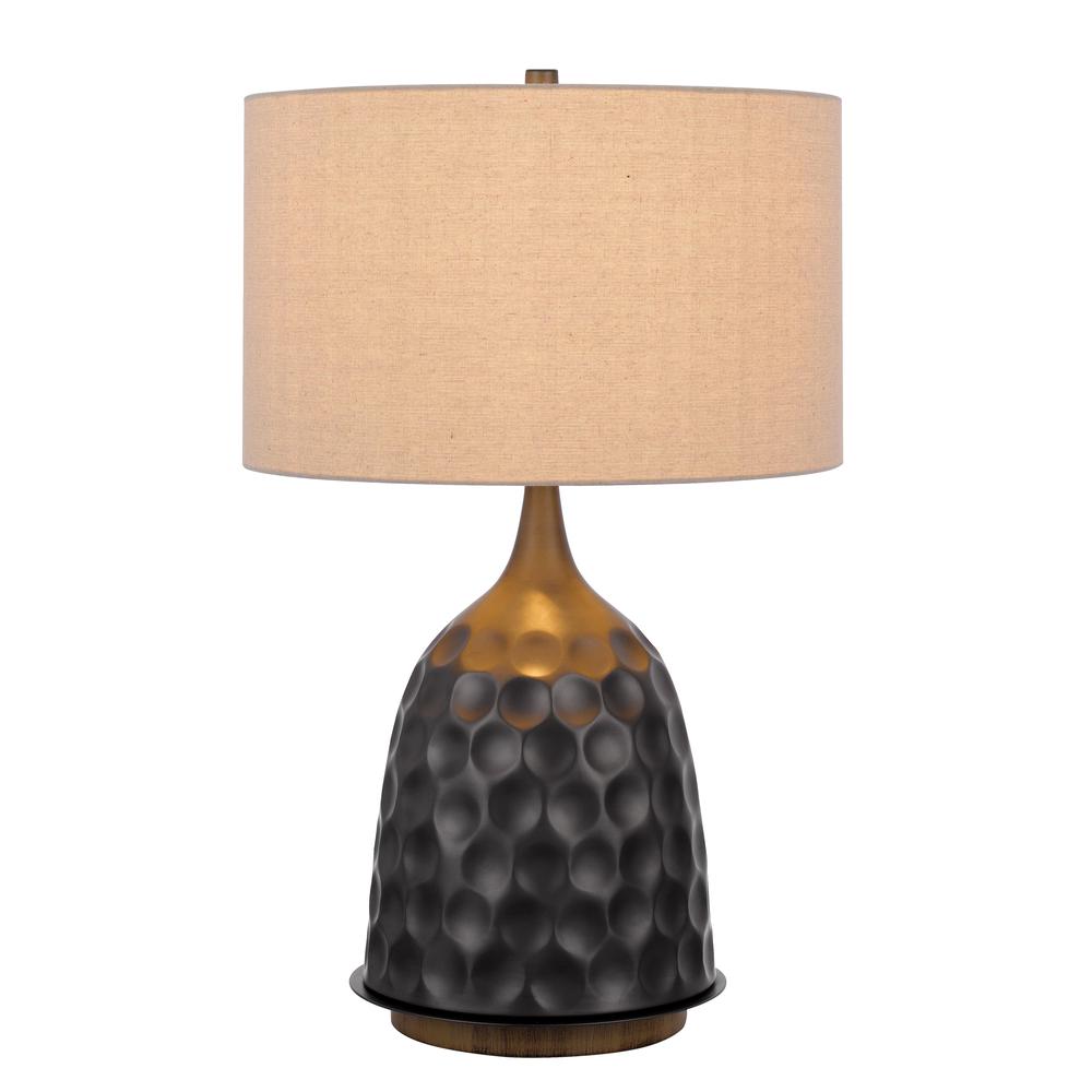 150W 3 Way Oskaloosa Metal Table Lamp With Drum Shade