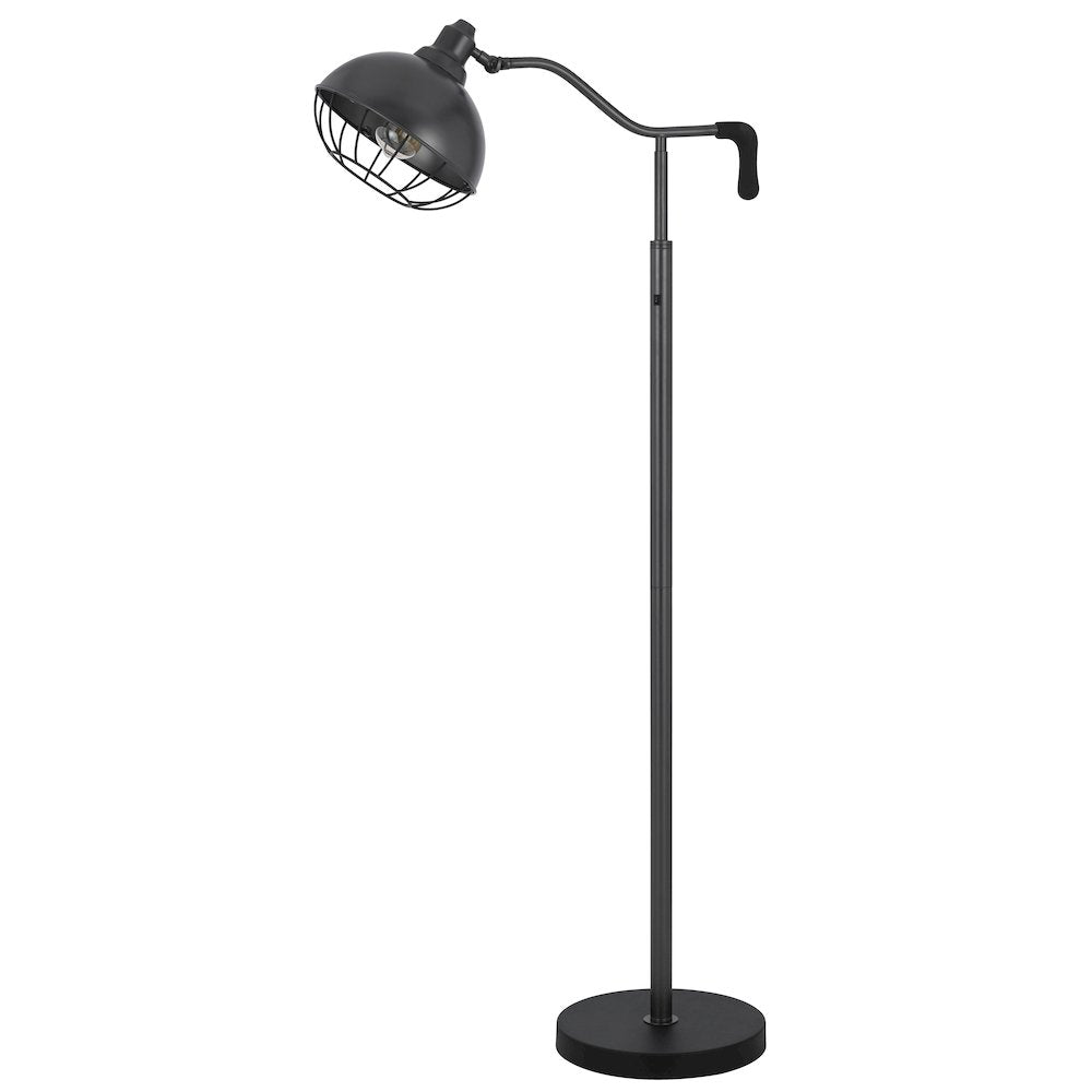 60W Taloga metal floor lamp with adjustable caged shade. (Bulb not included)