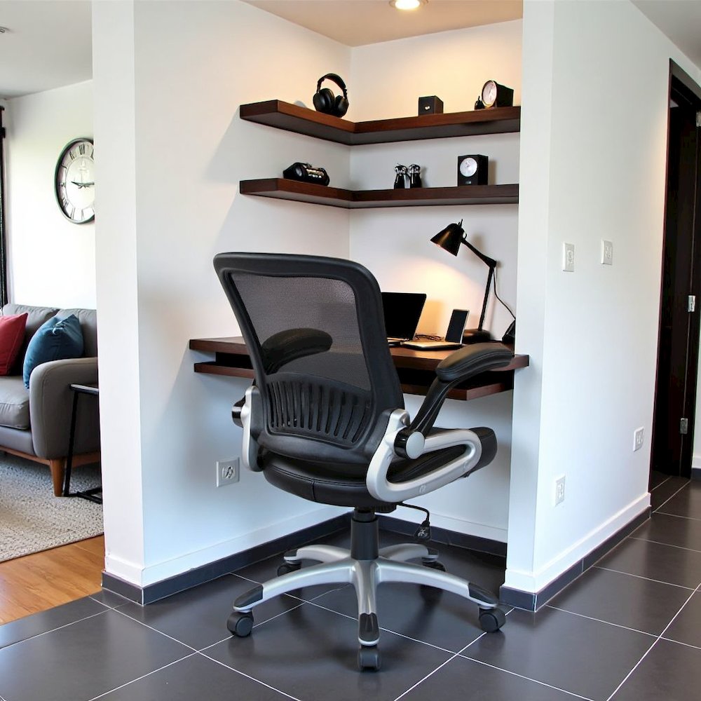Black Leather Chair – Ergonomic Work Chair for Teachers and Office Use