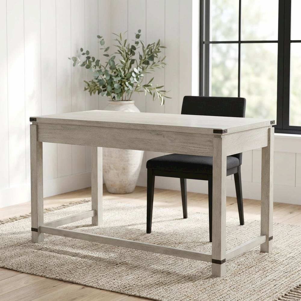 Wooden Lift Desk in Champagne Oak Finish with Traditional Design