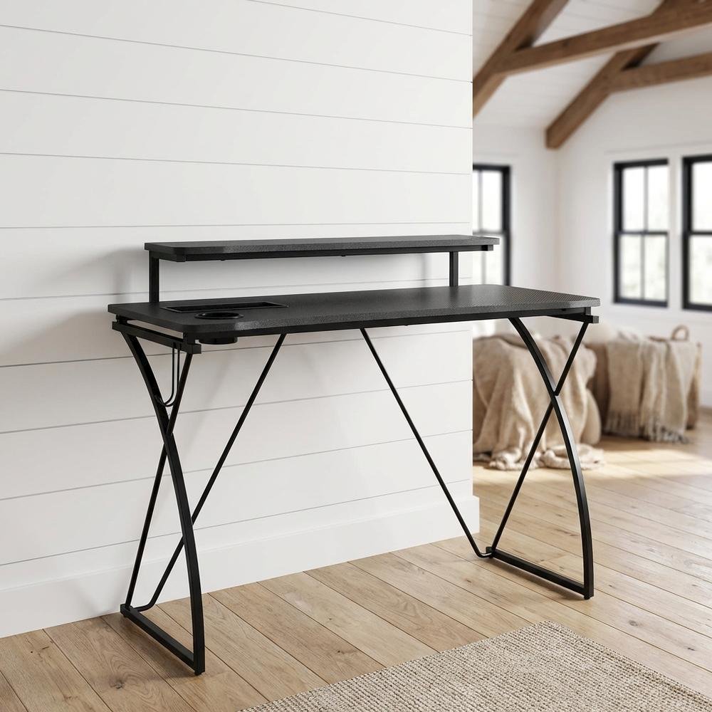 Wooden Desks with Hutches in Composite MDF and Steel Frame