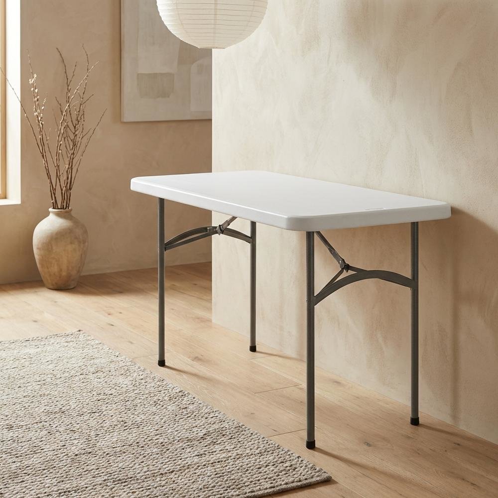 Light Grey, Folding Table, Quality Build, Durable Wood Frame
