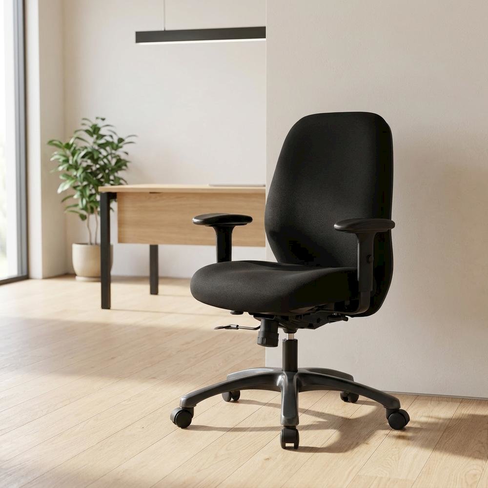 Polyester High-Back Ergonomic Chair with 2-to-1 Synchro Tilt and Arms