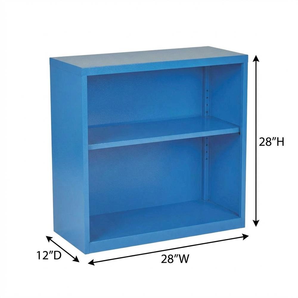 Blue Metal Bookcase with Steel Frame for Residential Use