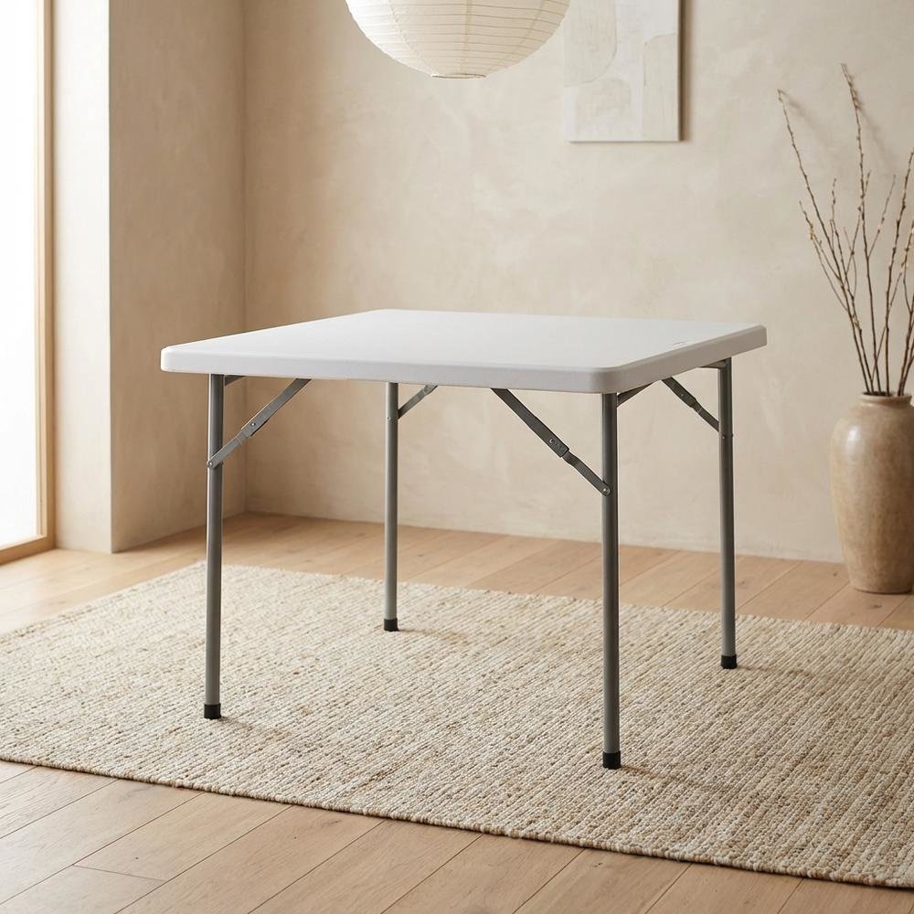 Light Grey, Folding Table, Quality Build, Durable Wood Frame