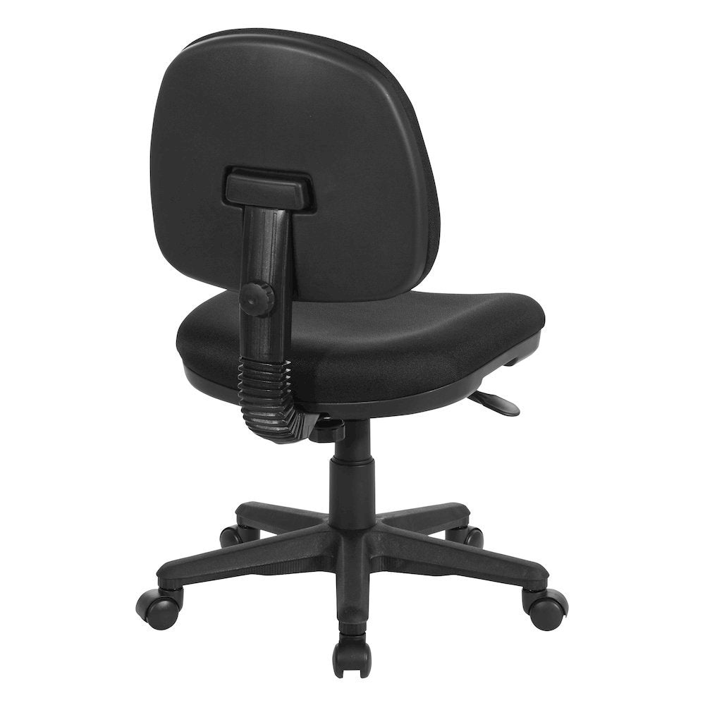 Black Armless Office Chair – High-Back Chair for Desks
