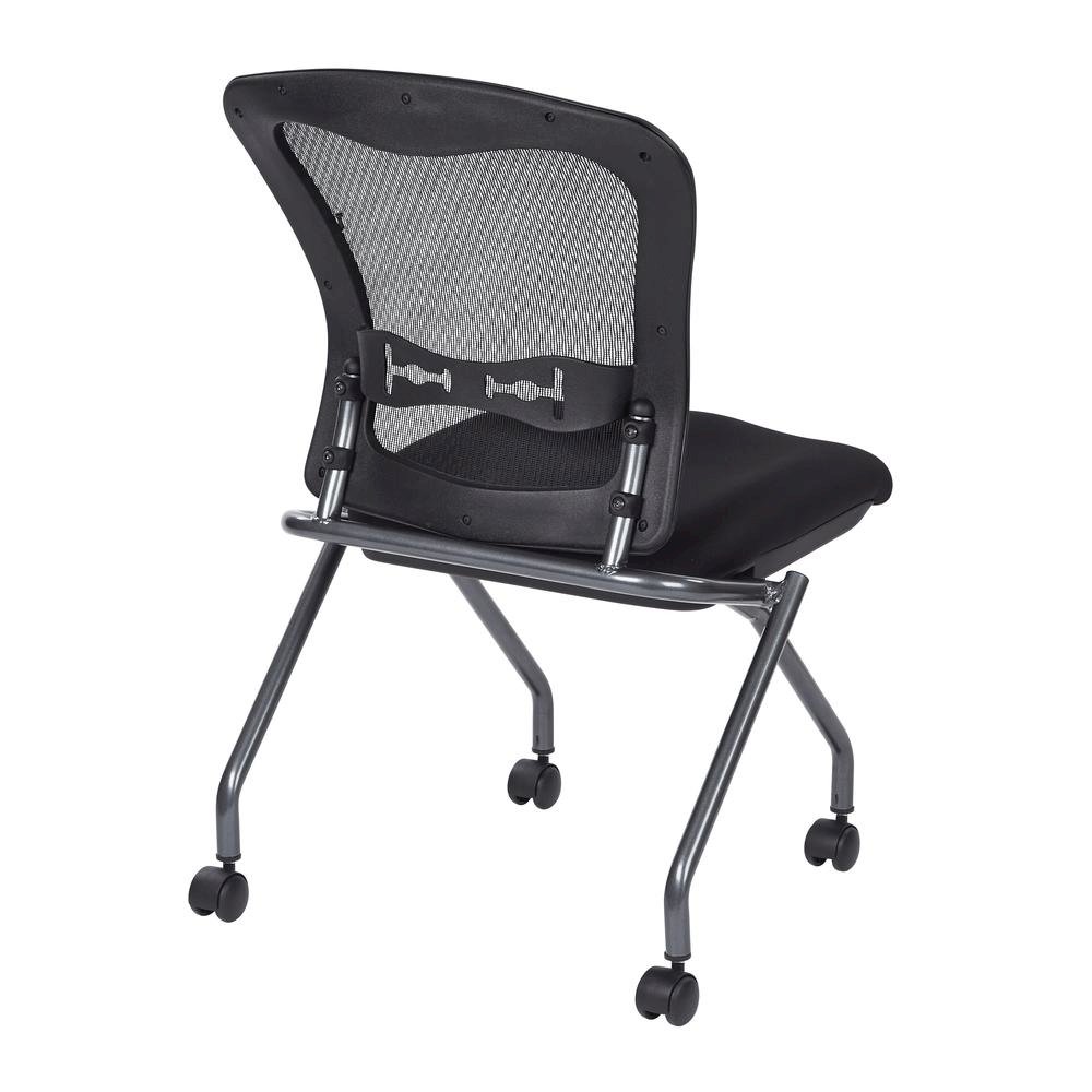 Black Folding Office Chair – Foldable Reception Chair for Conferences, Set of 2