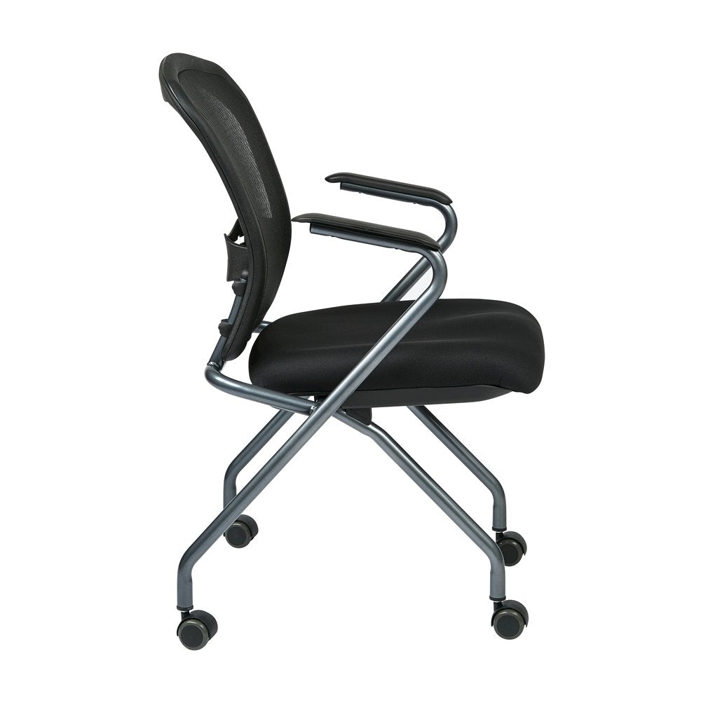 Black Foldable Office Chair, Set of 2 – Reception and Conference Room Seating