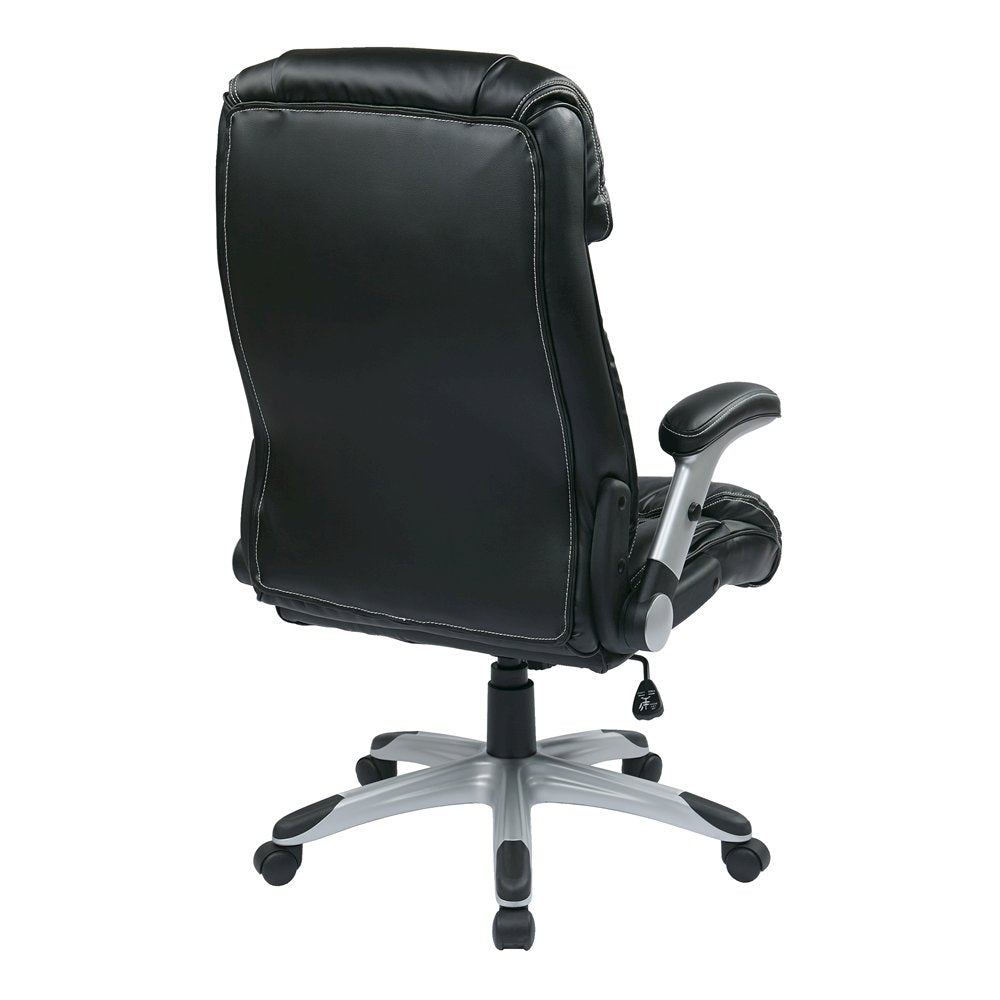 Black Leather Office Chair – Executive High Back Chair With Lumbar Support