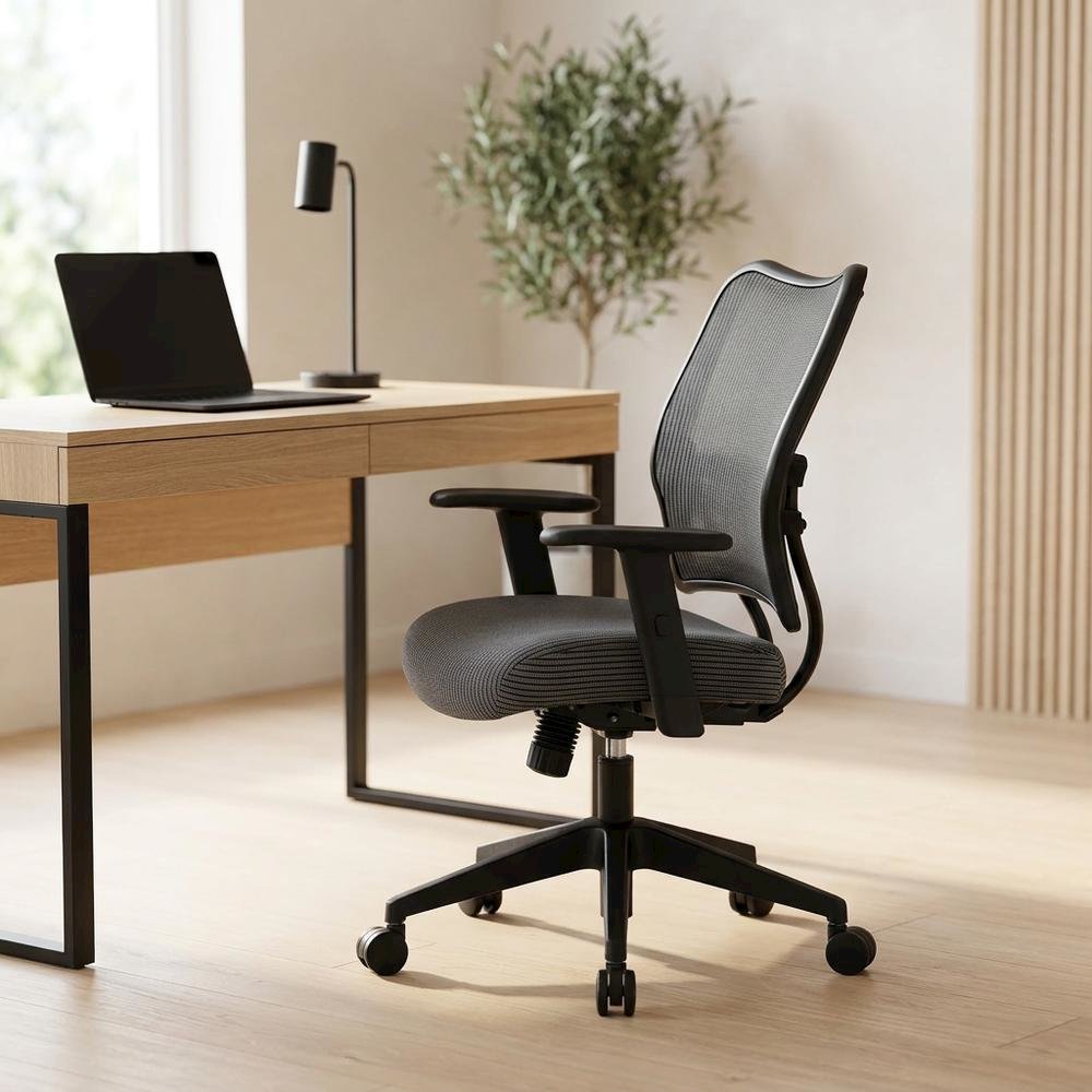 Fabric-Upholstered Task Chair with Synchro Tilt and Lumbar Support