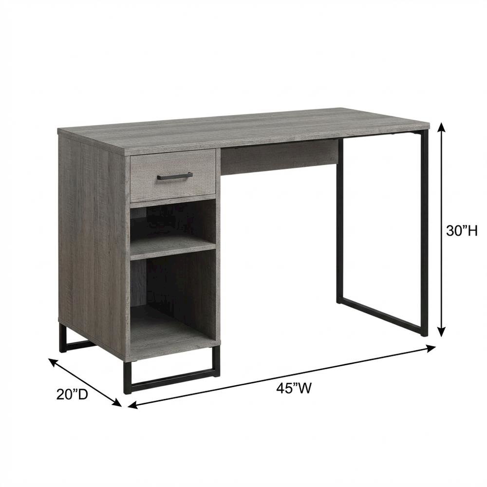 Wooden Desk with Hutch in Natural Finish for Home Office