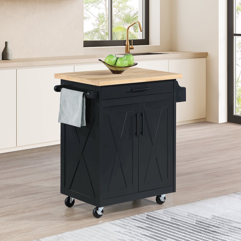 Bolten Kitchen Cart in Black Finish