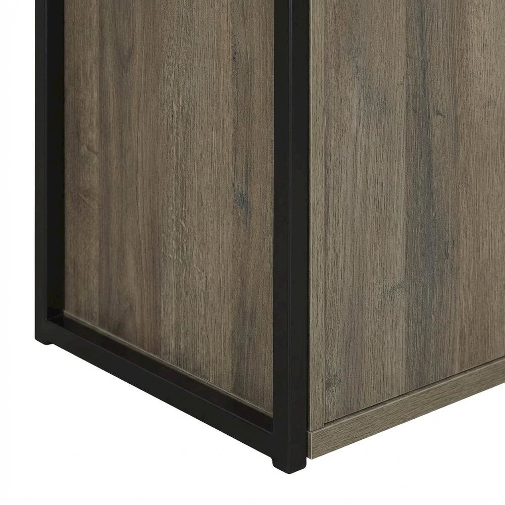 Grey Oak Finish Office Desk With Steel And Mdf Construction For Modern Workspace