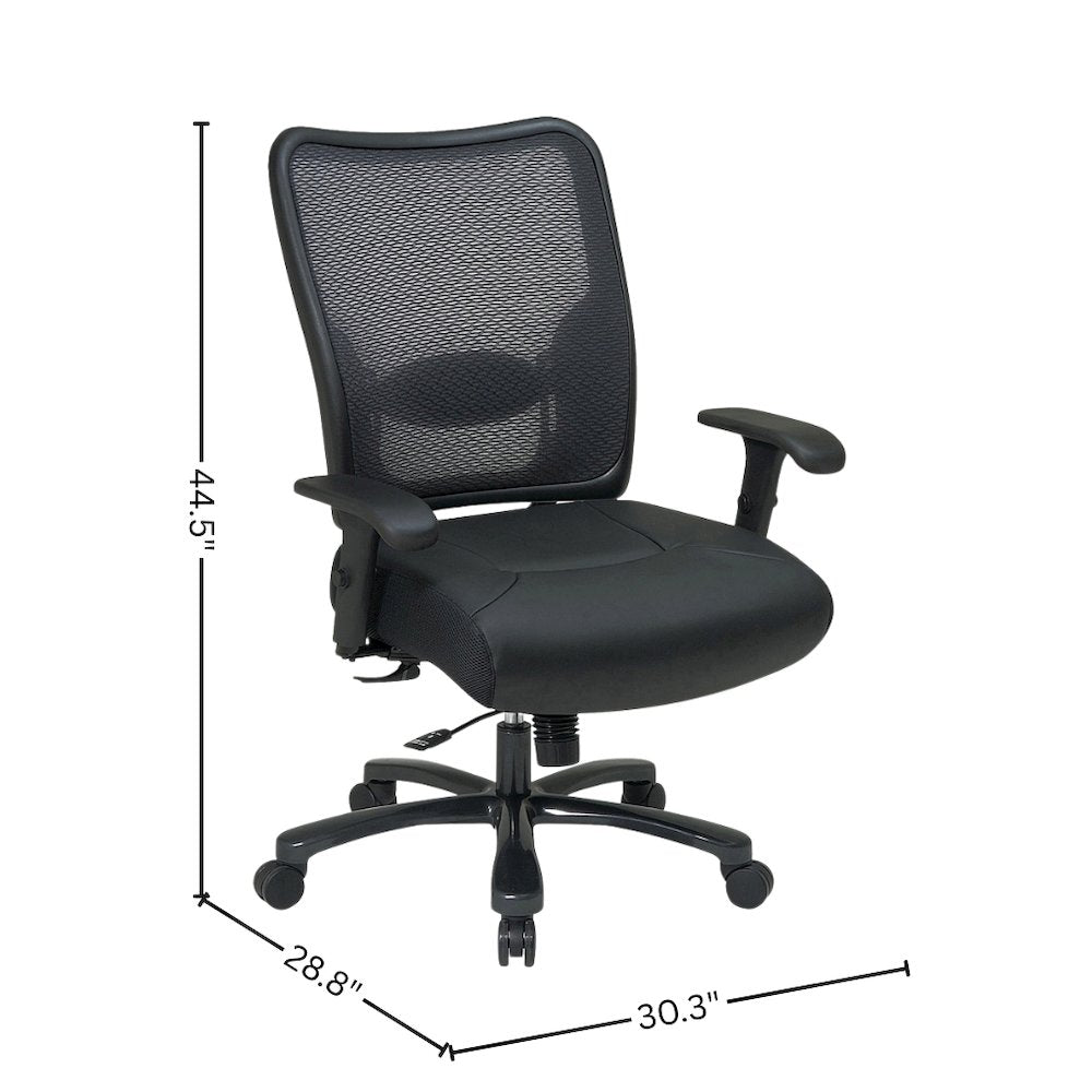 Black Leather Chair – Low-Back Work Chair for Teachers and Office Use