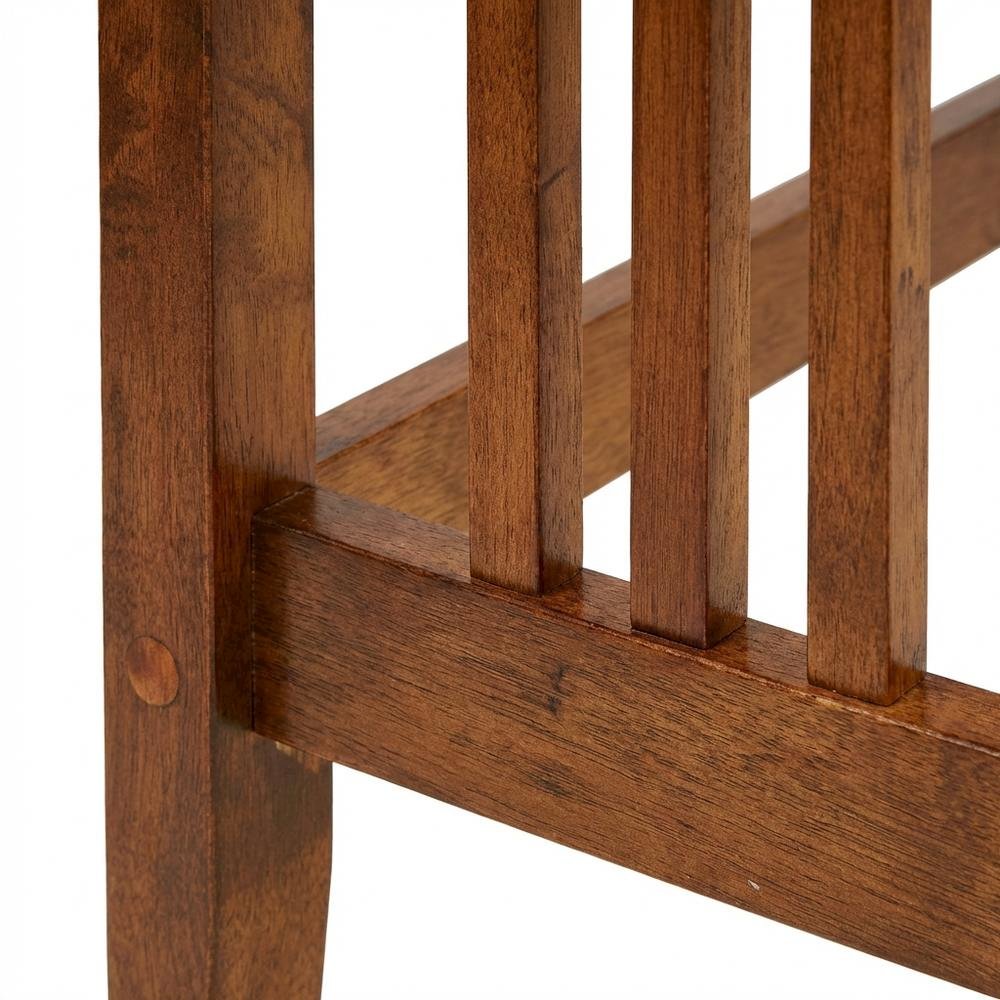 Wooden Foyer Console Table with Warm Finish and Sleek Design