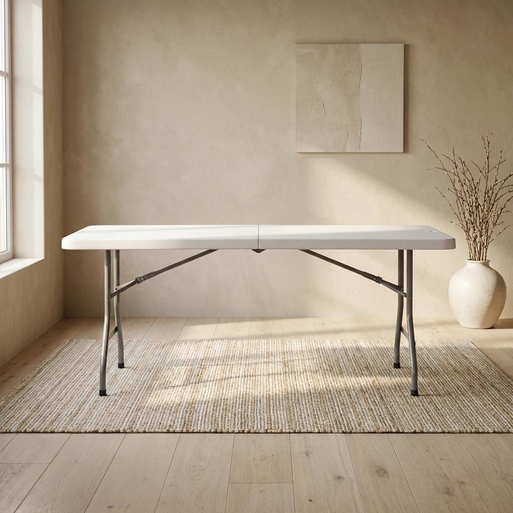 Light Grey, Folding Table, Quality Build, Durable Wood Frame