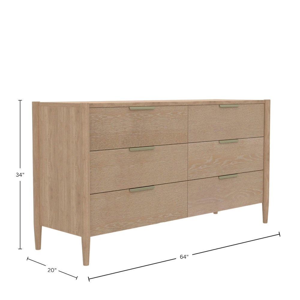 Light Wood Dresser with Modern Contemporary Design and Spacious Drawers