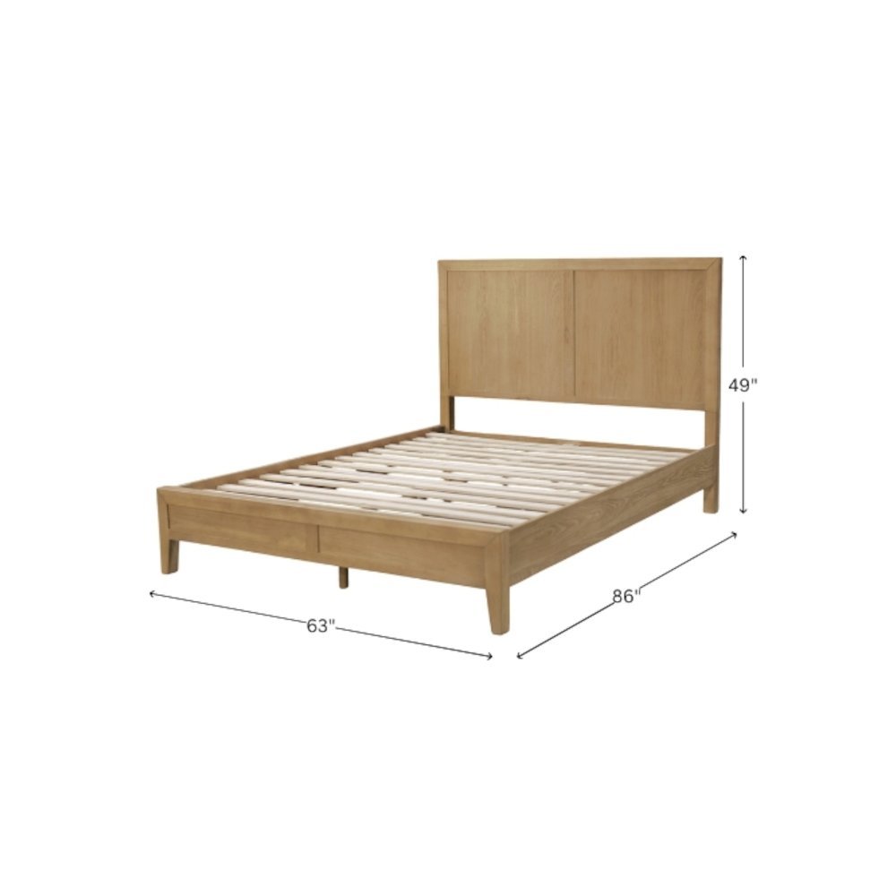 Queen Platform Bed Modern Farmhouse Design Single Piece Durable Construction