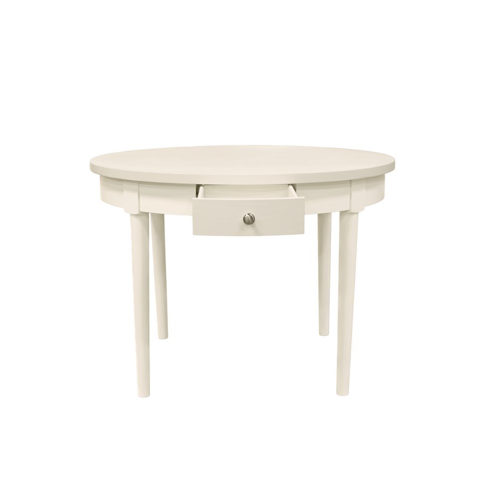 Round Dining Table with Modern Farmhouse Design and Drawer