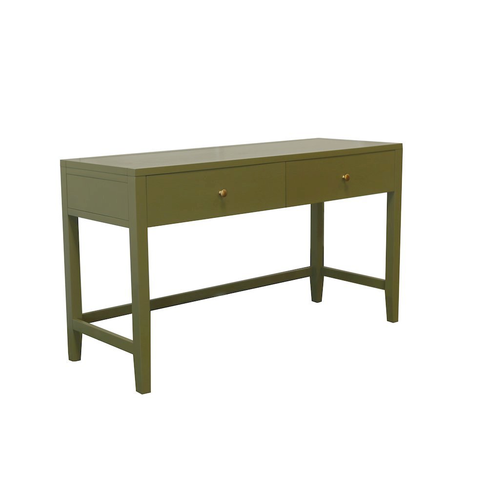 Olive Finish Writing Desk with Drawer Modern Farmhouse Design Solid Build