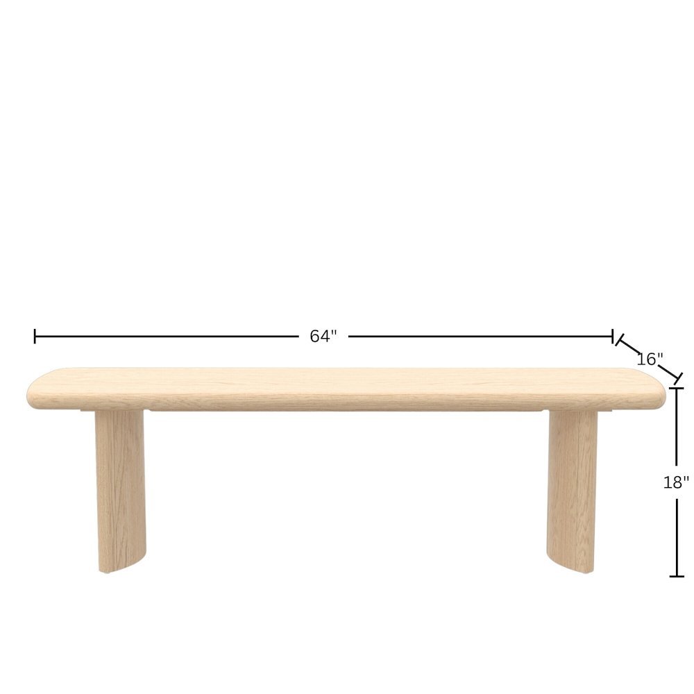 Light Oak Modern Dining Bench with Sturdy Frame and Comfortable Seating