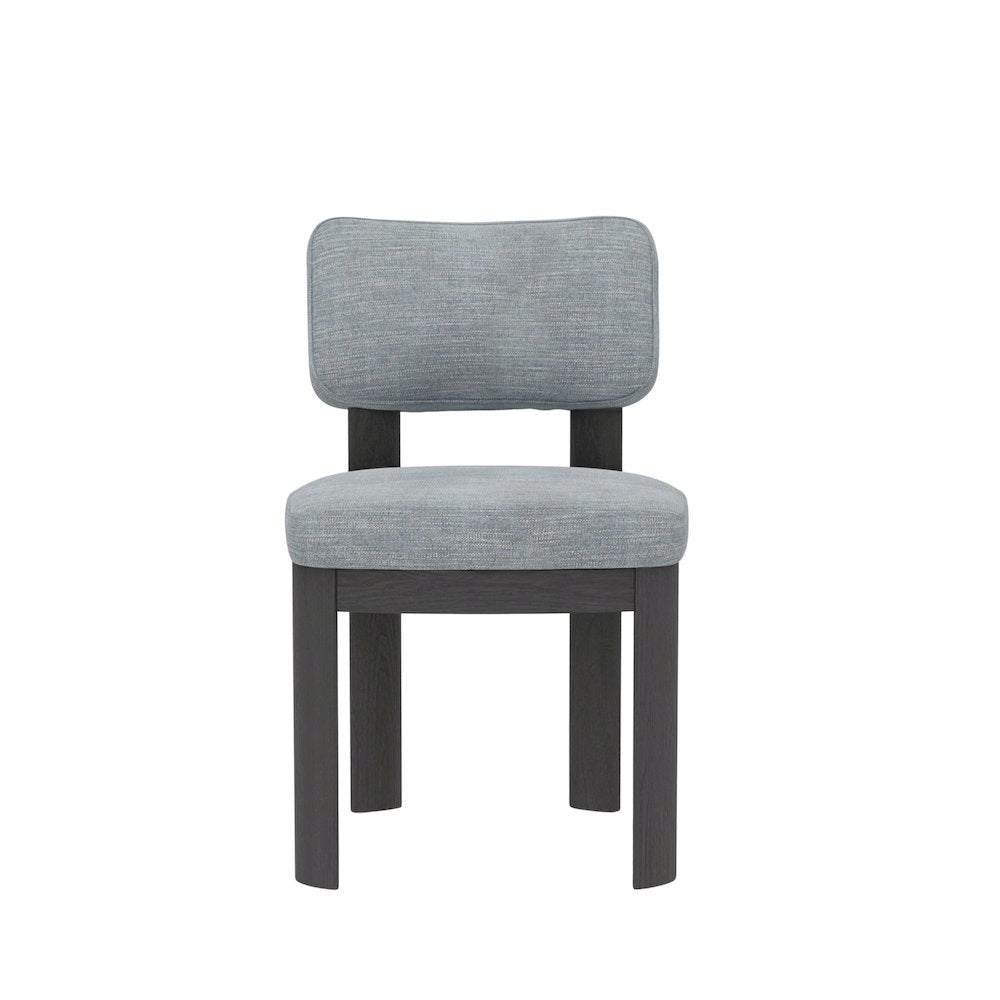 Black Upholstered Side Chairs Set of 2 with Modern Design