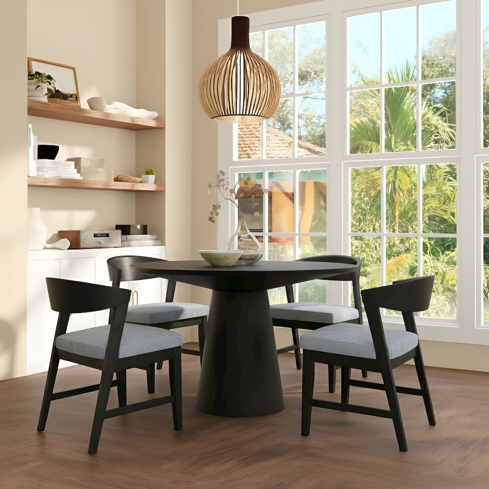 Cove Wood Back Chairs (Set of 2), Vintage Black