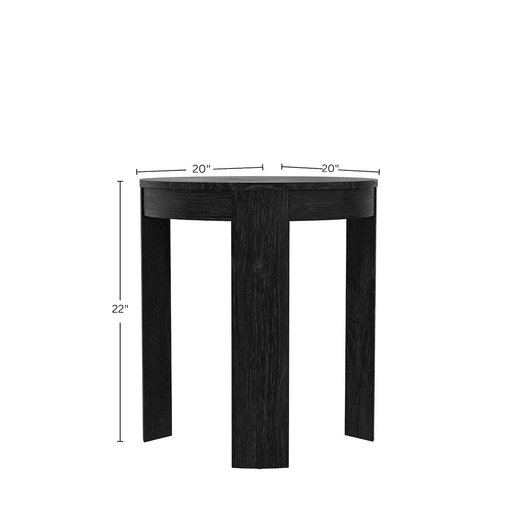 Carter Round End Table, Black
