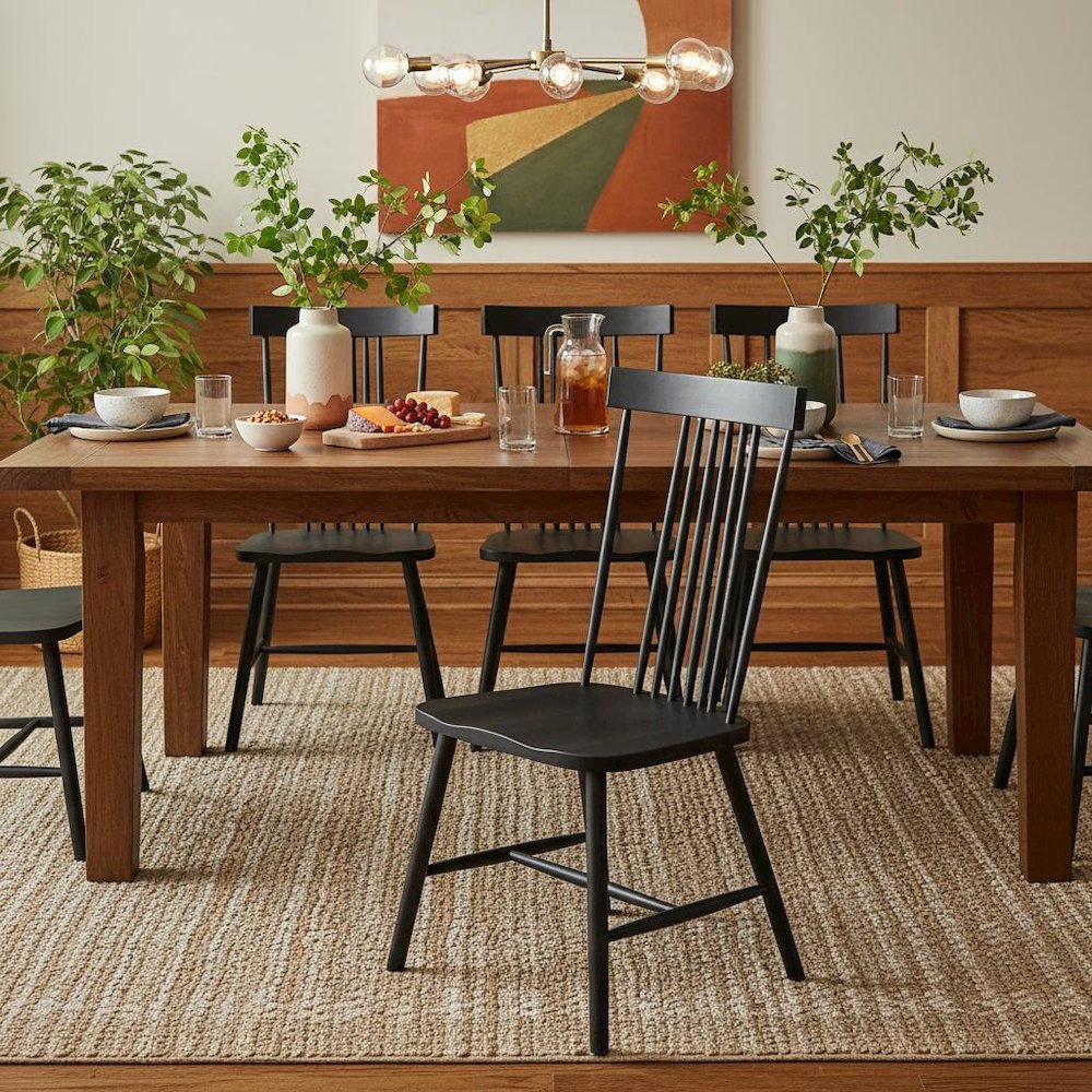 Black Side Chair Modern Farmhouse Design with Comfortable Seating