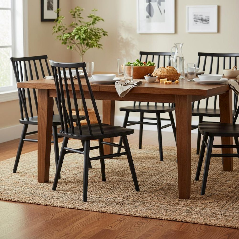Farmhouse Side Chairs Set of 2 with Wooden Frame and Comfortable Seating