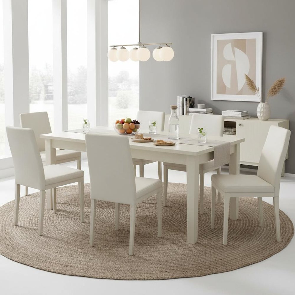 Extension Dining Table with Adjustable Height and Drawer Storage