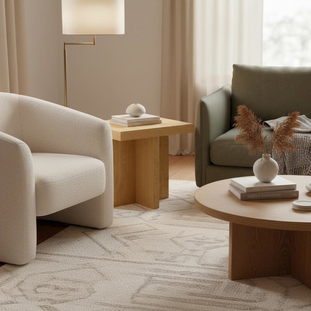 Nature-Inspired Finish End Table with Modern Rustic Style and Sturdy Build