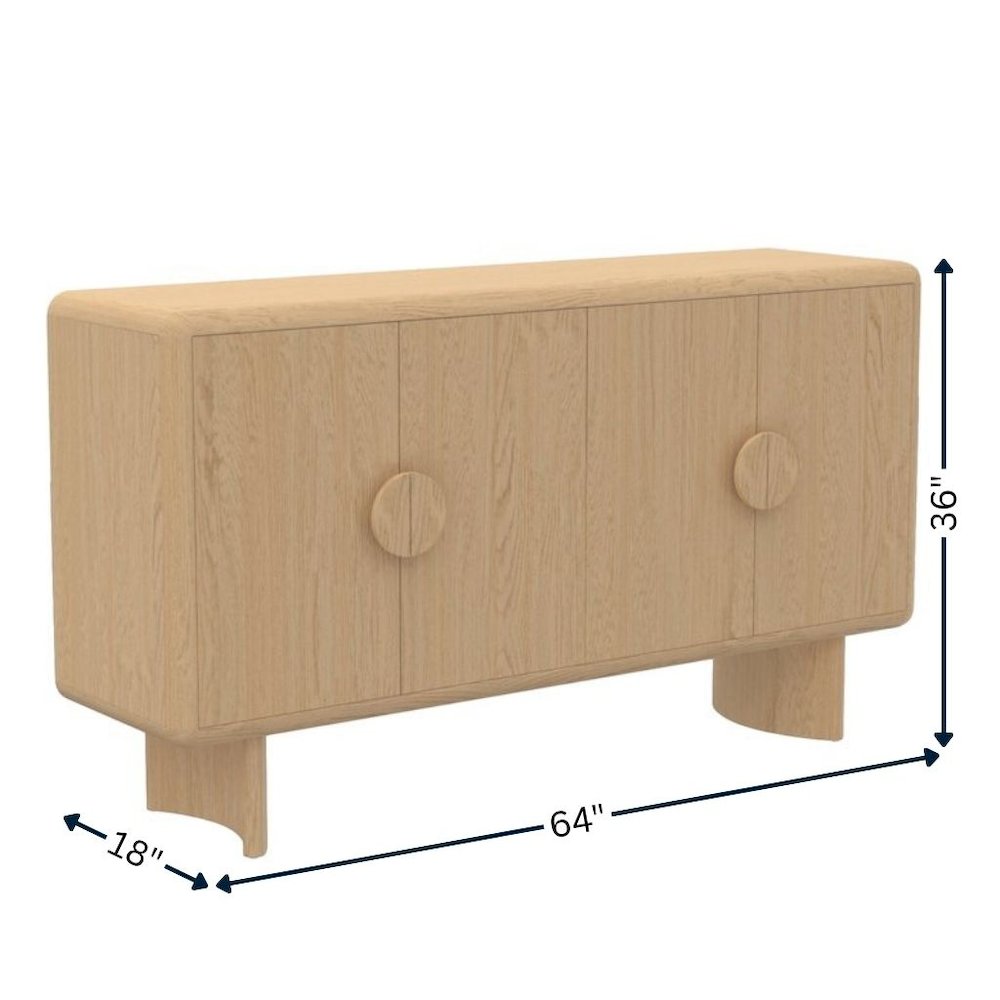 Sideboard Light Oak Modern Design with Spacious Storage and Durable Build